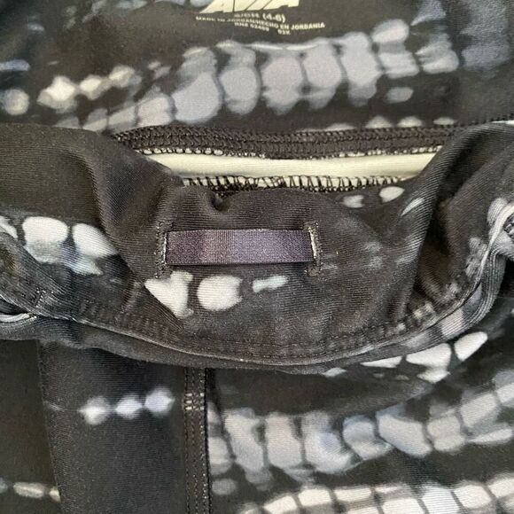 Avia women S pull on print leggings w/elastic waist black and white - Picture 5 of 10